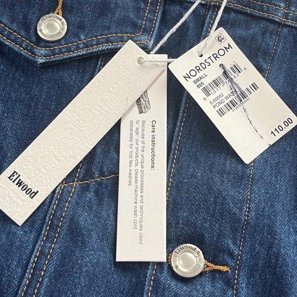 NEW Elwood Classic Denim Jacket Pond Wash Small - Picture 8 of 14